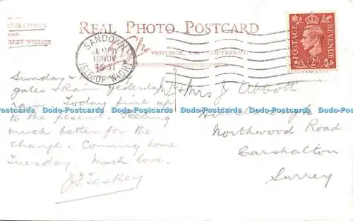 R223480 4666 Cliff Path and Bay Sandown I W RP Nigh 1951