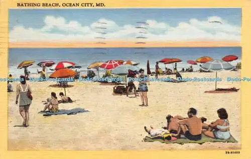 R223519 Bathing Beach Ocean City Md The Harry P Cann and Bro C T Art Colortone 1