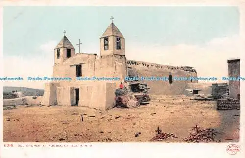 R223530 6316 Old Church at Pueblo of Isleta N M Detroit Publishing