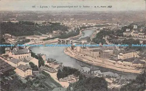 R219336 Lyon Vue panoramique sur la Saone B F Catala Freres Paris