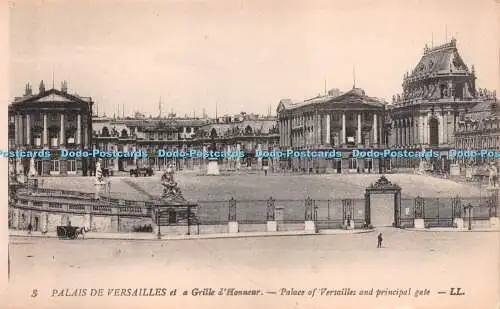 R219405 Palais De Versailles et a Grille d Honneur LL 3 Levy Fils Paris