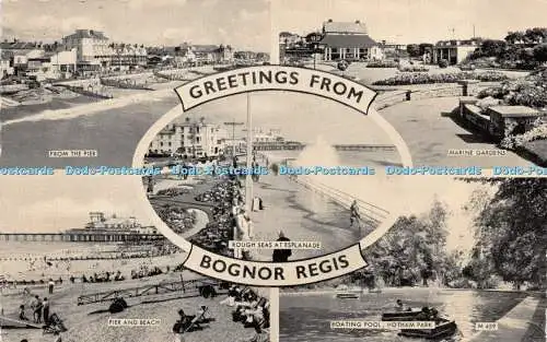 R221022 Grüße von Bognor Regis Silveresque 3059V Style Valentines 1962 Mult