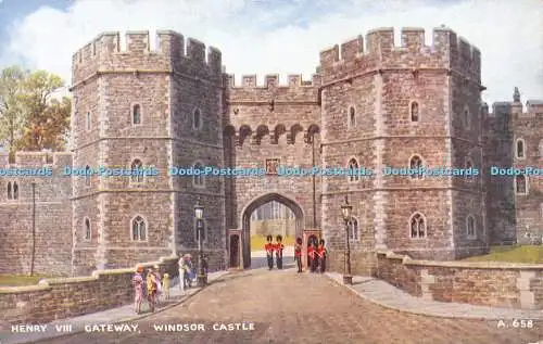 R223961 Henry VIII Gateway Windsor Castle A 658 Valentines Art Colour Brian Gera