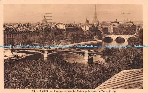 R224292 Paris Panorama sur la Seine pris vers la Tour Eiffel A Leconte 28 Rue Sa