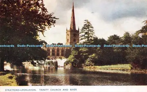 R225882 Stratford Upon Avon Trinity Church And River Photochrom