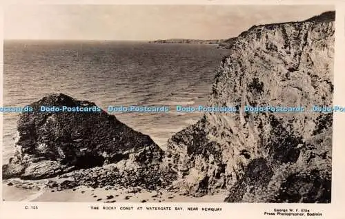 R226081 The Rocky Coast At Watergate Bay Near Newquay George W F Ellis Bodmin Tw