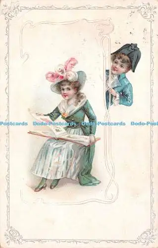 R226393 Kinder Junge Mädchen Buchversteck Kleid 1903