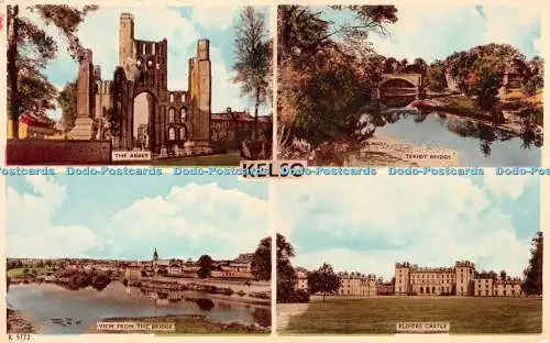 R224976 Kelso Abbey Teviot Brücke Blick von den Brückenböden Schloss Nr. K5772 Br