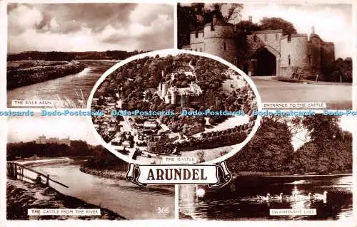 R225128 Arundel Multi View Castle The River Arun Entrance Swanbourne Lake RP Exc