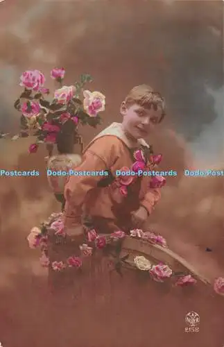 R228284 Junge Blumen Noyer 2158 Fabrikation Francaise alte Fotografie Postkarte