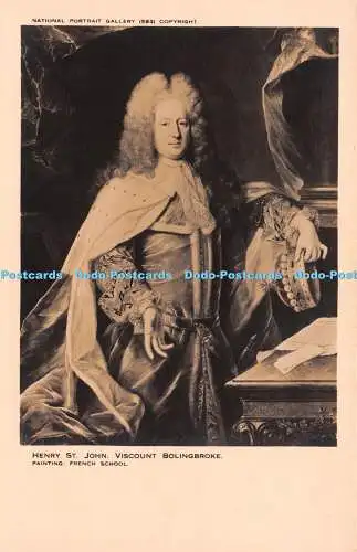 R228551 National Portrait Gallery Henry St John Viscount Bolingbroke French Scho