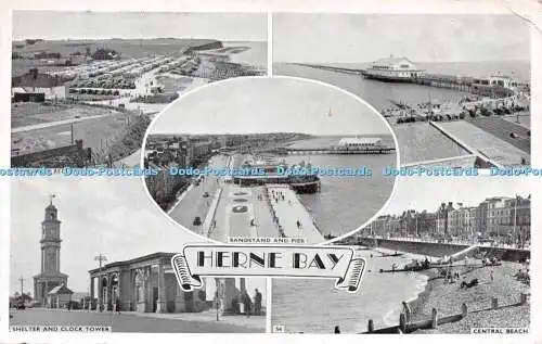 R230733 Herne Bay Blick von Reculvers The Pier Bandstand And Pier Central Beach