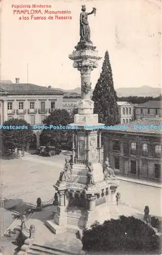 R230888 Papeleria Moderna Pamplona Monumento a los Fueros de Navarra Fototipia T