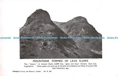 R234150 Berge gebildet aus Lavaströmen entlang Dubh Gearr Glen Coe Argyllshire Lo