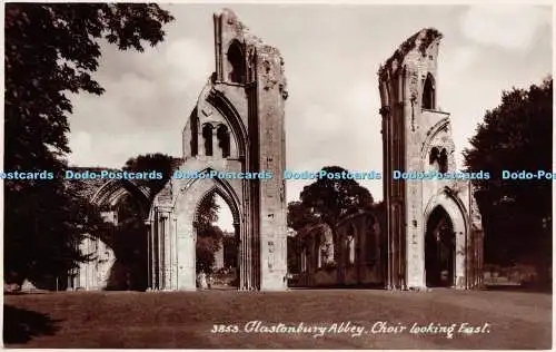 R234155 Glastonbury Abbey Choir Looking East Sunshine RP E A Sweetman No 3853