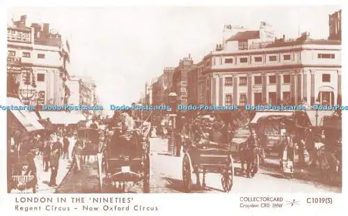 R231429 London In The Nineties Regent Circus Now Oxford Circus Horse Croydon Col