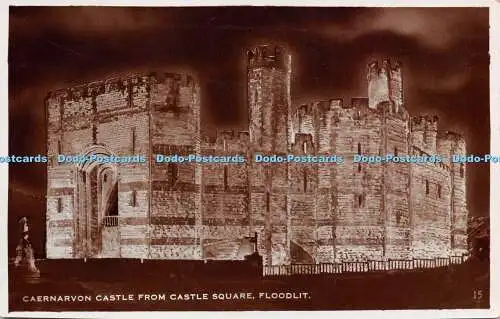 R232902 Caernarvon Castle From Castle Square Floodlit RP Excel No 15