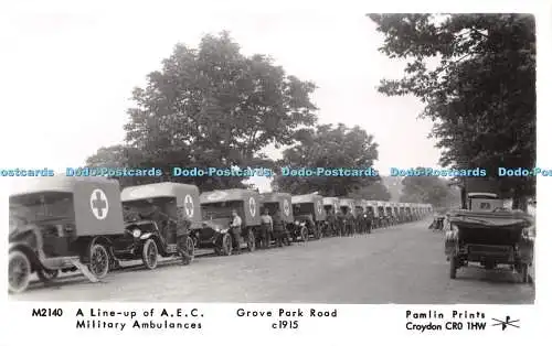 R231498 Grove Park Road A Line of A E C Military Ambulances Croydon Pamlin Print