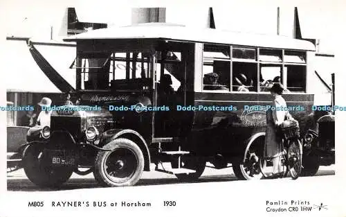 R231660 Rayners Bus at Horsham Pamlin Prints Post Card 1930