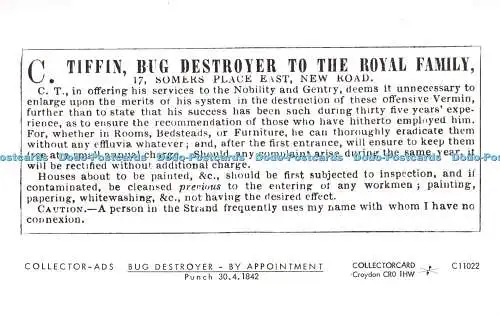 R231725 Collector Ads Bug Destroyed By Termin Collectorcard Post Card 1842