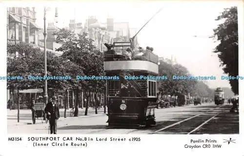 R231822 Southport Car No 8 in Lord Street Pamlin Prints Inner Circle Route 1905