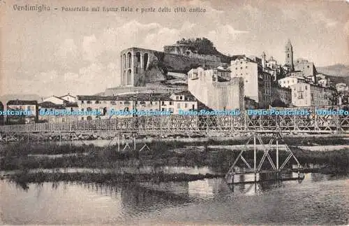 R234690 Ventimiglia Passerella sul fiume Reia e parte della citta antica 9 G Gal