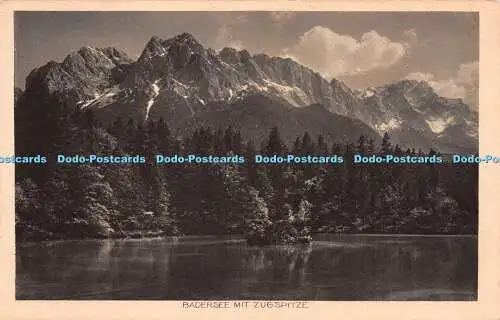 R233383 Badersee Mit Zugspitze Aufn U Verl Kunstanst Rud Rudolphi Garmisch Parte