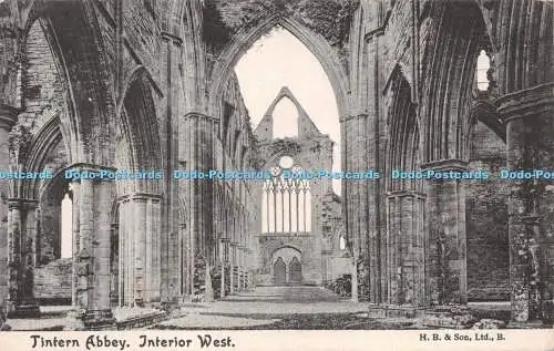 R238076 Tintern Abbey Interior West H B Postkarte