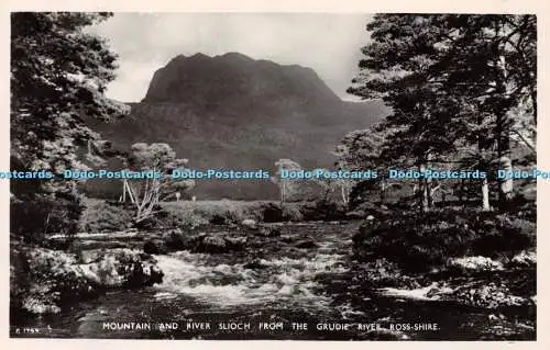 R238183 Mountain and River Slioch from the Grudie River Ross Shire J B White The