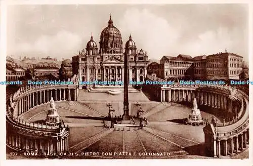 R238186 Roma Basilica Di S Pietro Con Piazza E Colonnato Enrico Verdesi Corso d