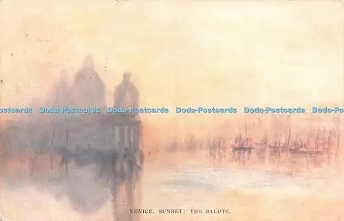 R236618 Venice Sunset The Salute C W Faulkner Serie 1004 1912