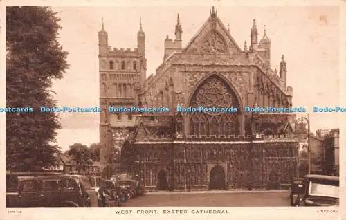 R235497 West Front Exeter Cathedral Tuck