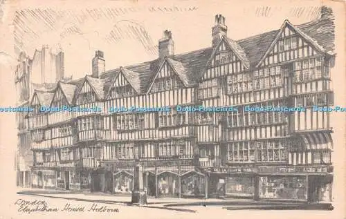 R235544 London Elizabethan Houses Holborn Tokim Bleistiftzeichnung