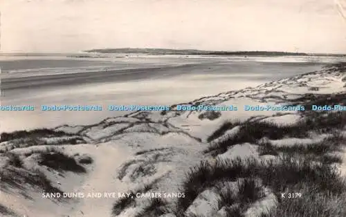 R237050 Sand Dunes and Rye Bay Camber Sands K 3179 Valentines RP 1965