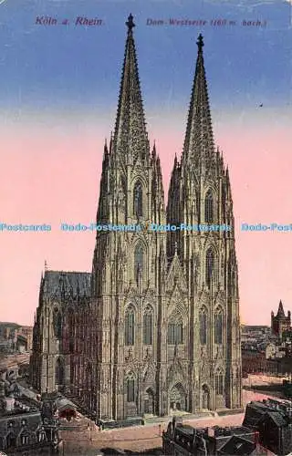 R239183 Köln a Rhein Dom Westseite 160m hoch Karl Rud Bremer Nr 03 Postkarte