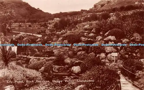 R239266 Lily Pond Rock Gardens Happy Valley Llandudno Postkarte RP