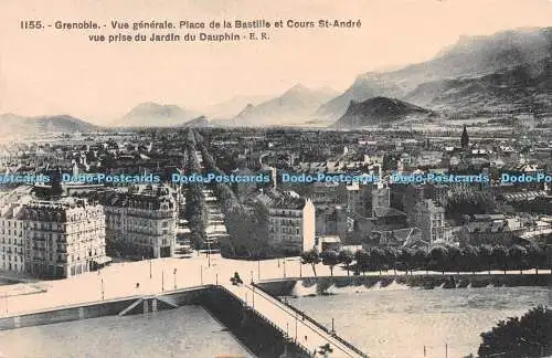 R237262 1155 Grenoble Vue generale Place de la Bastille et Cours St Andre vue pr