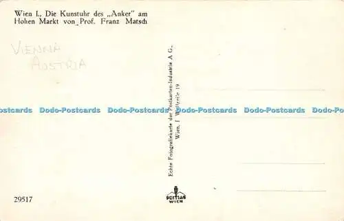 R239513 Wien I Die Kunstuhr des Anker am Hohen Markt von Prof Franz Matsch Postk