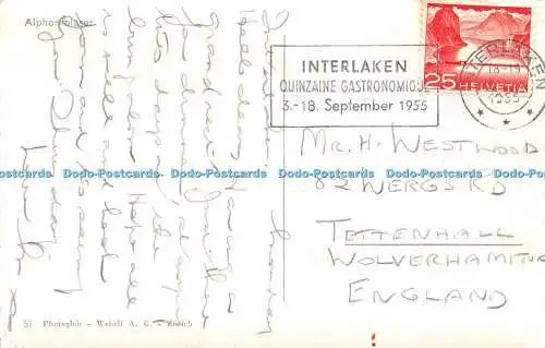 R237597 Alphornblaser Wehrli A G Zürich Postkarte 1955