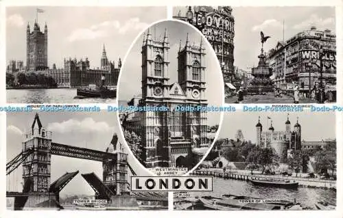 R237604 London Westminster Abbey Houses of Parliament Piccadilly Circus Tower of