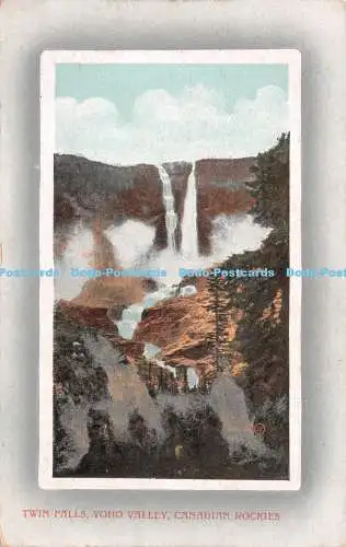 R239860 Twin Falls Yoho Valley Canadian Rockies Valentine Montreal Printed in Gr