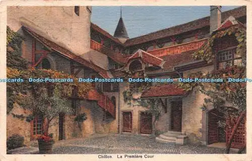 R237808 Chillon La Premiere Cour G Anderegg Postkarte 1955