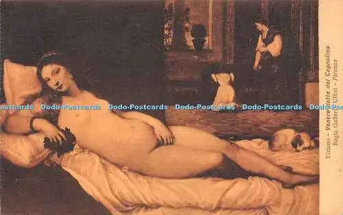 R240434 Tiziano Venere detta del Cagnolino Regia Galleria Uffizi Firenze STA Pos