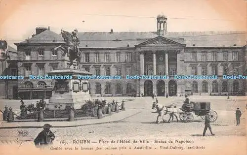 R241607 E L D 169 Rouen Place de lHotel de Ville Statue de Napoleon Coulee avec