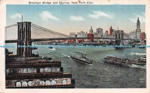 R244286 Brooklyn Bridge und Skyline New York City Irving Underhill