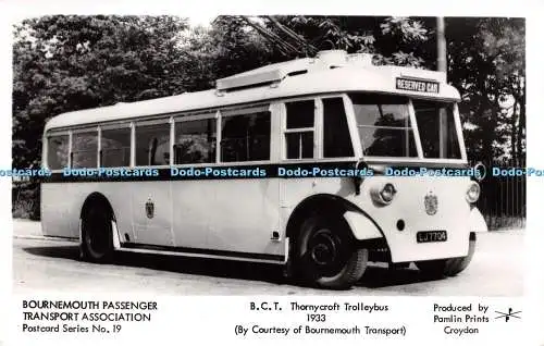 R244476 Bournemouth Personenverkehrsverband Postkartenserie Nr. 19 B C T