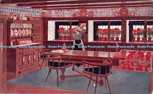 R244867 Esszimmer Geschirr Teeservice Tisch drei Stühle Spottisholz