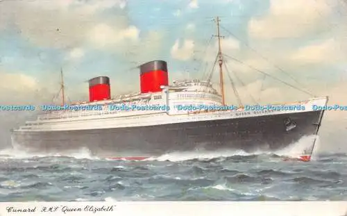 R245990 Cunard R M S Queen Elizabeth Postkarte 1960