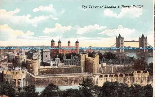 R245030 Der Tower of London und Tower Bridge J Beagles Postkarte