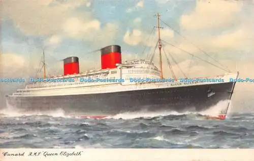 R245074 Cunard R M S Queen Elizabeth Postkarte